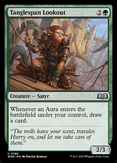 Whenever an Aura enters the battlefield under your control, draw a card.