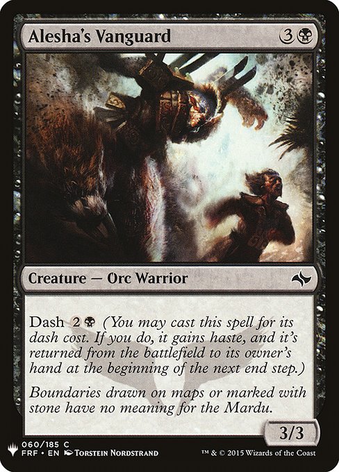 Dash {2}{B} (You may cast this spell for its dash cost. If you do, it gains haste, and it's returned from the battlefield to its owner's hand at the beginning of the next end step.)