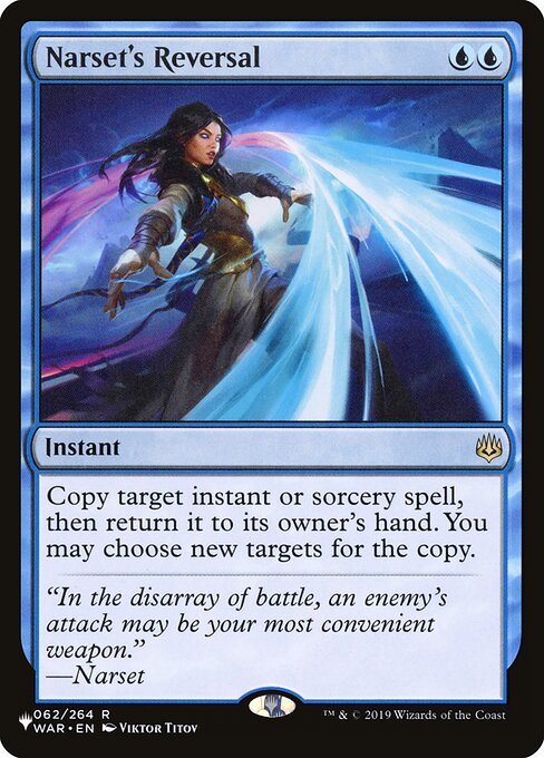Copy target instant or sorcery spell, then return it to its owner's hand. You may choose new targets for the copy.