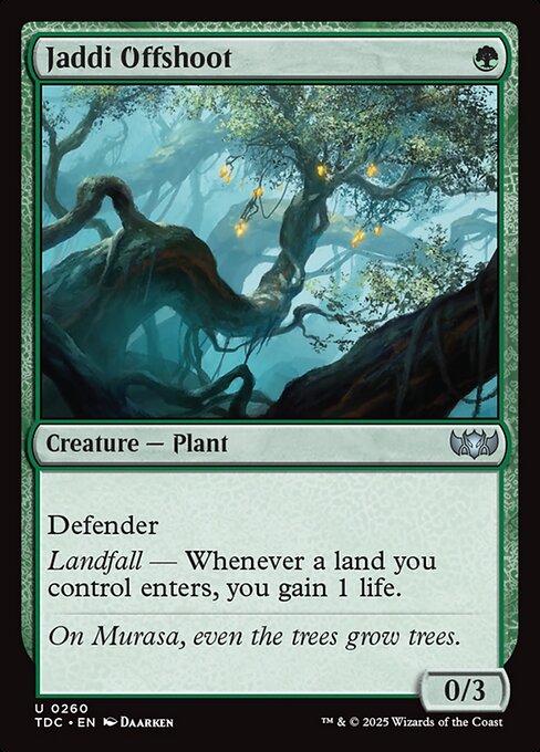 Defender
Landfall — Whenever a land you control enters, you gain 1 life.