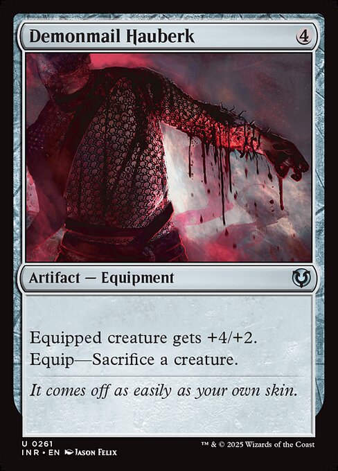 Equipped creature gets +4/+2.
Equip—Sacrifice a creature.