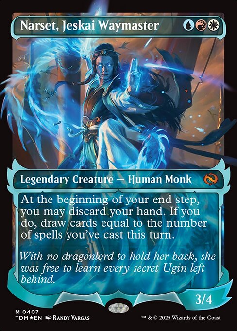 At the beginning of your end step, you may discard your hand. If you do, draw cards equal to the number of spells you've cast this turn.