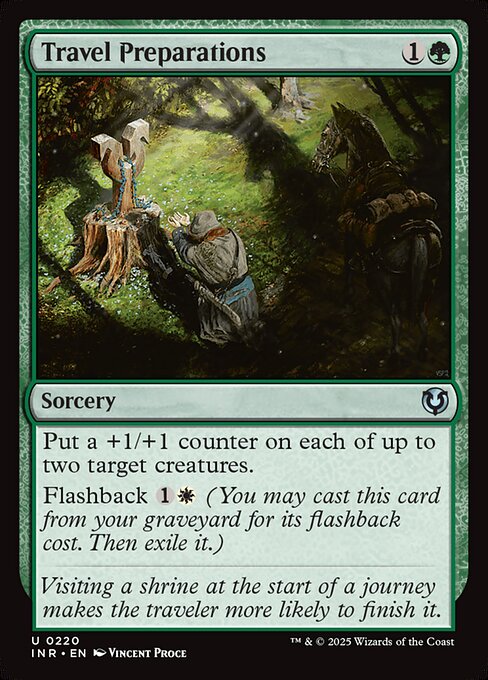 Put a +1/+1 counter on each of up to two target creatures.
Flashback {1}{W} (You may cast this card from your graveyard for its flashback cost. Then exile it.)