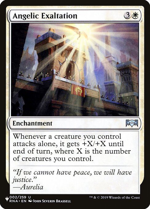 Whenever a creature you control attacks alone, it gets +X/+X until end of turn, where X is the number of creatures you control.