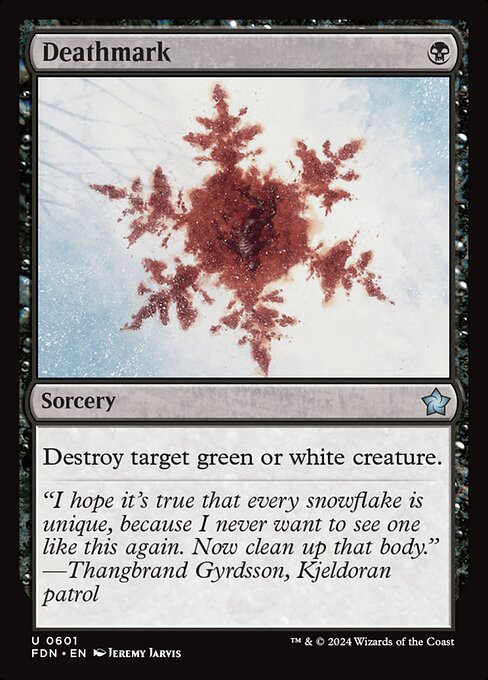 Destroy target green or white creature.