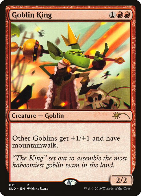 Other Goblins get +1/+1 and have mountainwalk.