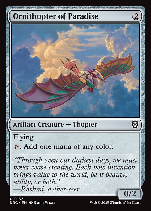 Flying
{T}: Add one mana of any color.