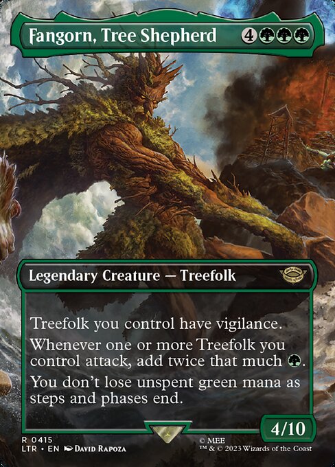 Treefolk you control have vigilance.
Whenever one or more Treefolk you control attack, add twice that much {G}.
You don't lose unspent green mana as steps and phases end.