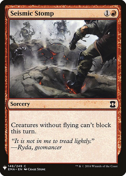 Creatures without flying can't block this turn.