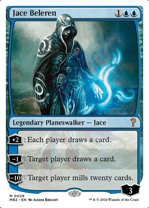 +2: Each player draws a card.
−1: Target player draws a card.
−10: Target player mills twenty cards.