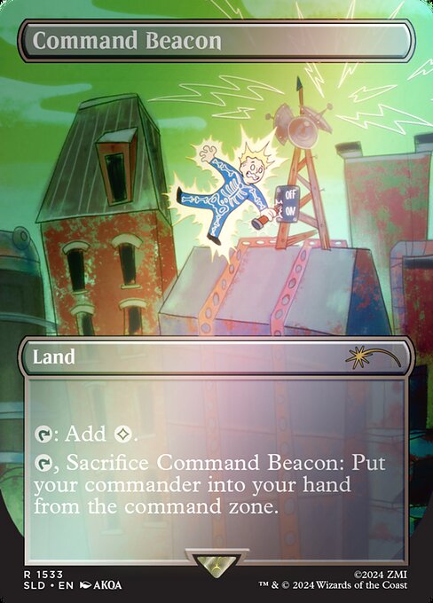 {T}: Add {C}.
{T}, Sacrifice Command Beacon: Put your commander into your hand from the command zone.