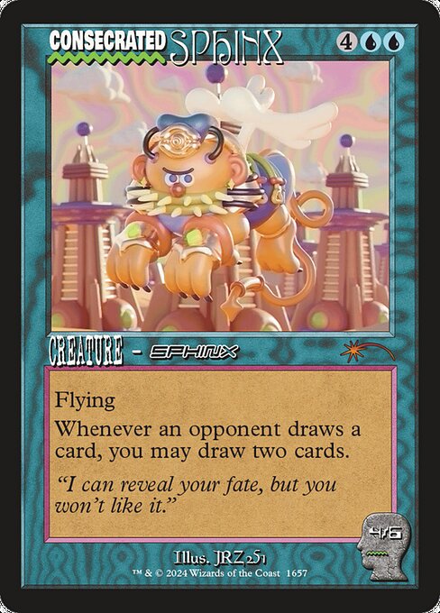Flying
Whenever an opponent draws a card, you may draw two cards.