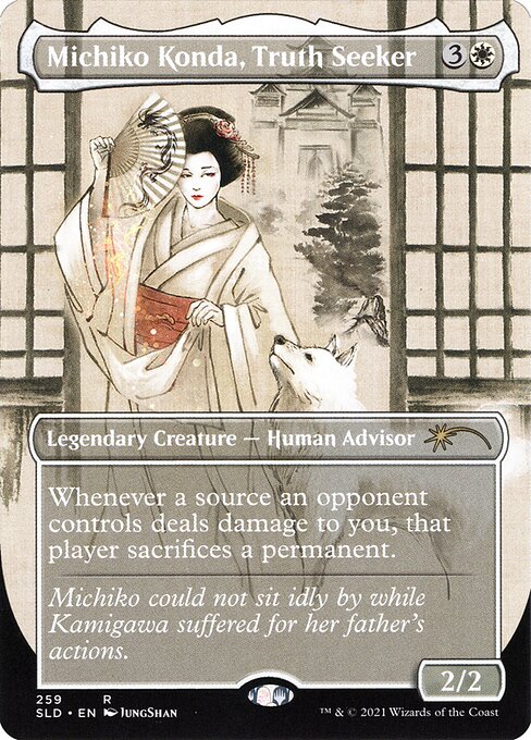 Whenever a source an opponent controls deals damage to you, that player sacrifices a permanent.
