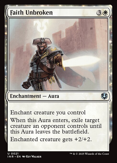 Enchant creature you control
When this Aura enters, exile target creature an opponent controls until this Aura leaves the battlefield.
Enchanted creature gets +2/+2.
