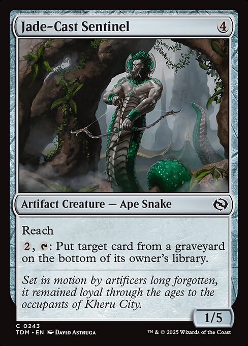 Reach
{2}, {T}: Put target card from a graveyard on the bottom of its owner's library.