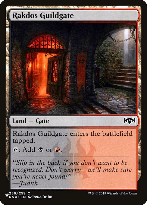 This land enters tapped.
{T}: Add {B} or {R}.