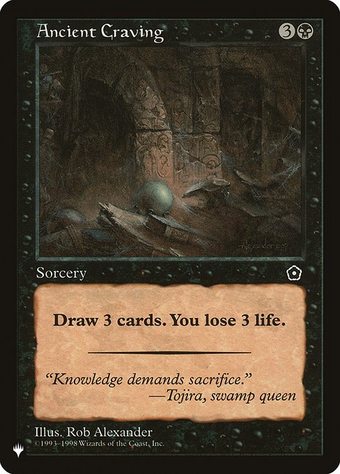 You draw three cards and you lose 3 life.