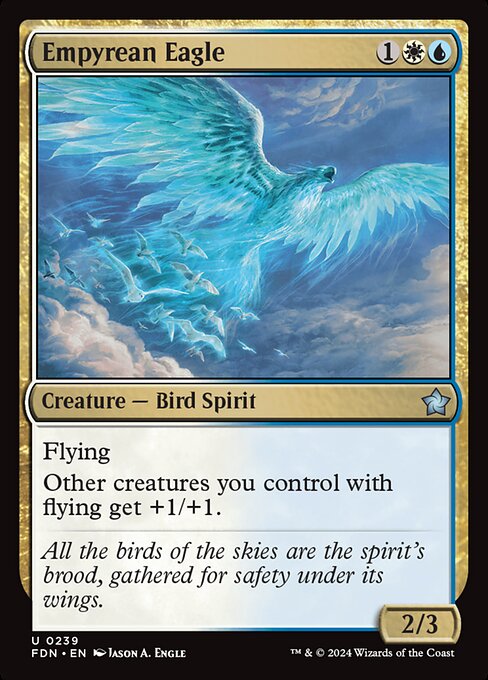 Flying
Other creatures you control with flying get +1/+1.