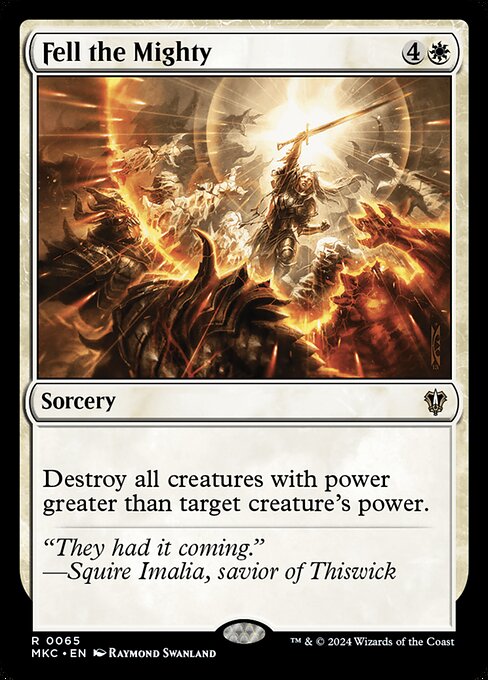 Destroy all creatures with power greater than target creature's power.