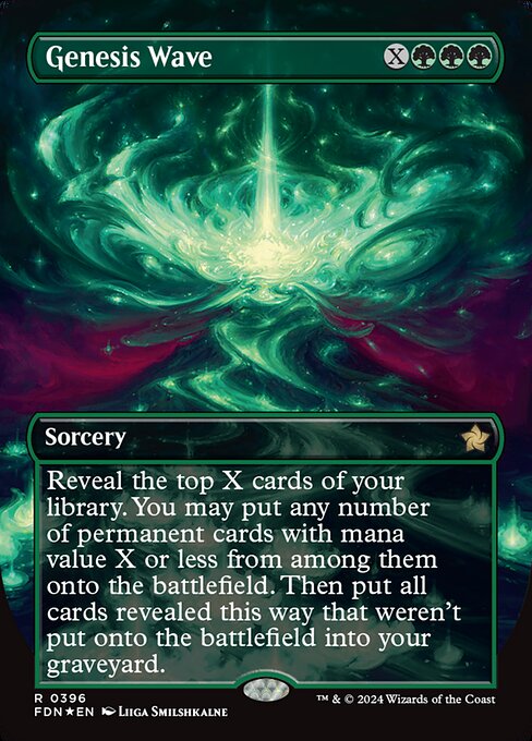 Reveal the top X cards of your library. You may put any number of permanent cards with mana value X or less from among them onto the battlefield. Then put all cards revealed this way that weren't put onto the battlefield into your graveyard.