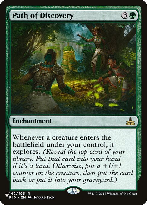 Whenever a creature you control enters, it explores. (Reveal the top card of your library. Put that card into your hand if it's a land. Otherwise, put a +1/+1 counter on the creature, then put the card back or put it into your graveyard.)