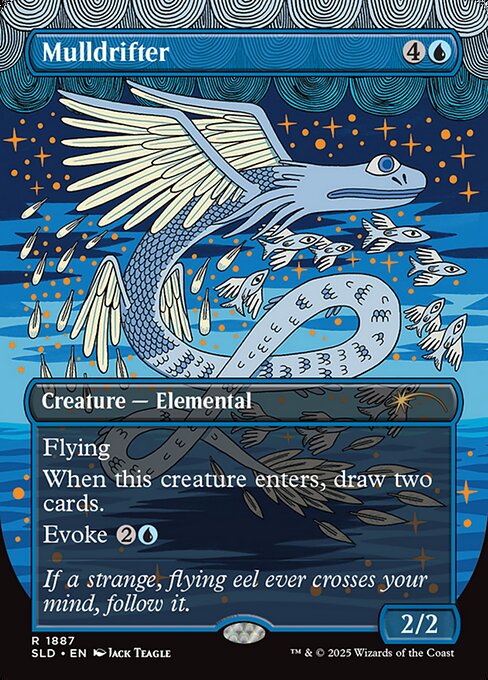 Flying
When this creature enters, draw two cards.
Evoke {2}{U} (You may cast this spell for its evoke cost. If you do, it's sacrificed when it enters.)