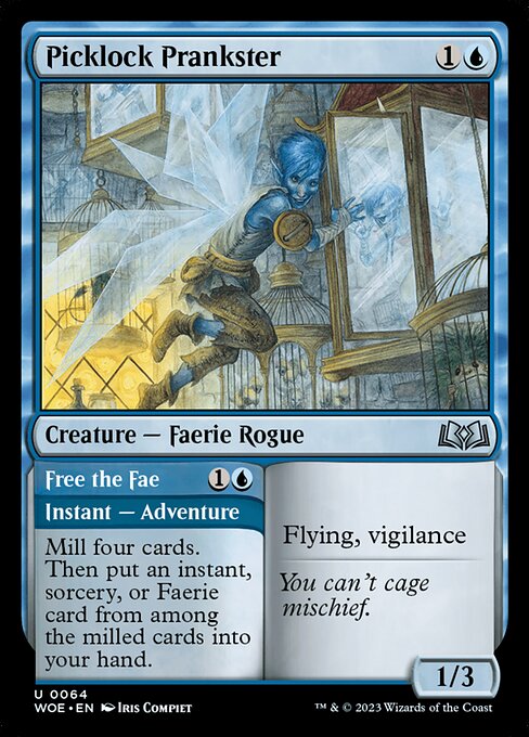 Flying, vigilance Mill four cards. Then put an instant, sorcery, or Faerie card from among the milled cards into your hand.