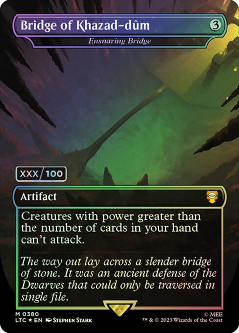 Creatures with power greater than the number of cards in your hand can't attack.