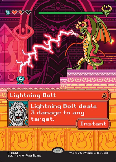 Lightning Bolt deals 3 damage to any target.