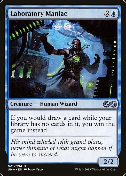 If you would draw a card while your library has no cards in it, you win the game instead.