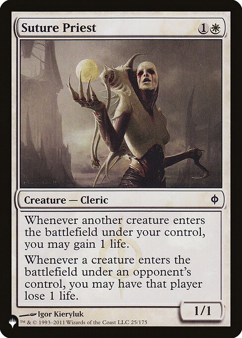 Whenever another creature you control enters, you may gain 1 life.
Whenever a creature an opponent controls enters, you may have that player lose 1 life.