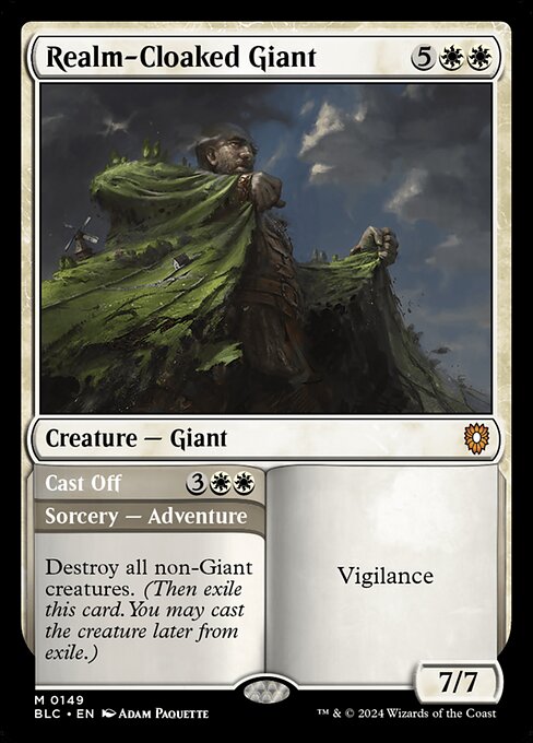 Vigilance Destroy all non-Giant creatures. (Then exile this card. You may cast the creature later from exile.)