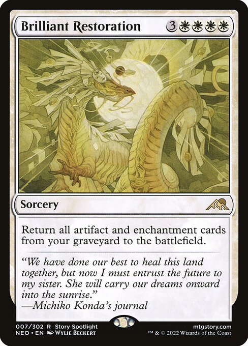 Return all artifact and enchantment cards from your graveyard to the battlefield.