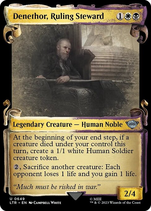 At the beginning of your end step, if a creature died under your control this turn, create a 1/1 white Human Soldier creature token.
{2}, Sacrifice another creature: Each opponent loses 1 life and you gain 1 life.