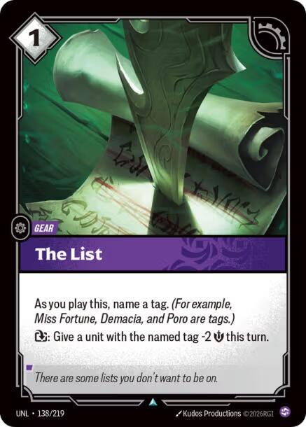 The List (Foil)