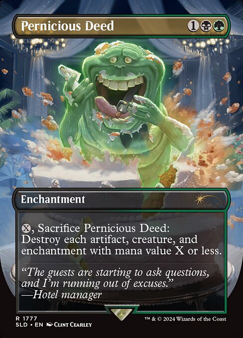 {X}, Sacrifice this enchantment: Destroy each artifact, creature, and enchantment with mana value X or less.