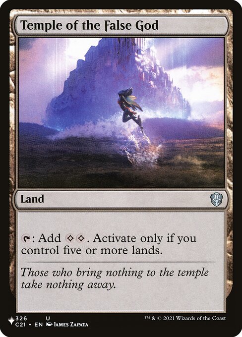 {T}: Add {C}{C}. Activate only if you control five or more lands.