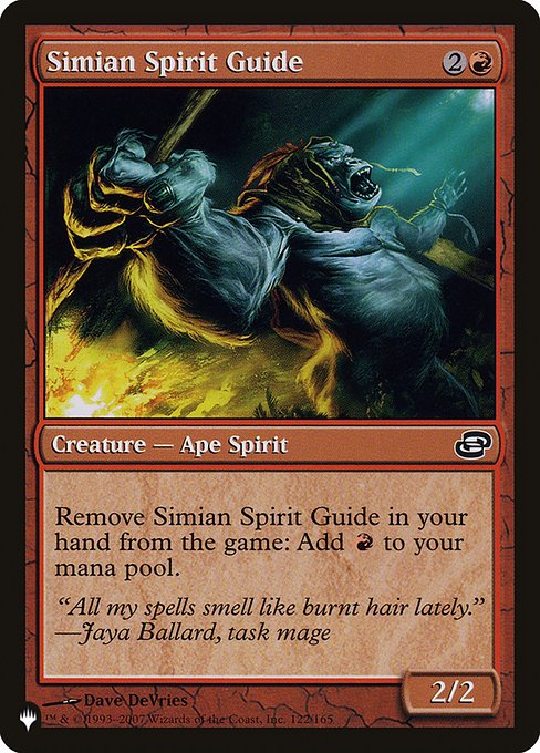 Exile Simian Spirit Guide from your hand: Add {R}.