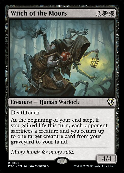 Deathtouch
At the beginning of your end step, if you gained life this turn, each opponent sacrifices a creature and you return up to one target creature card from your graveyard to your hand.