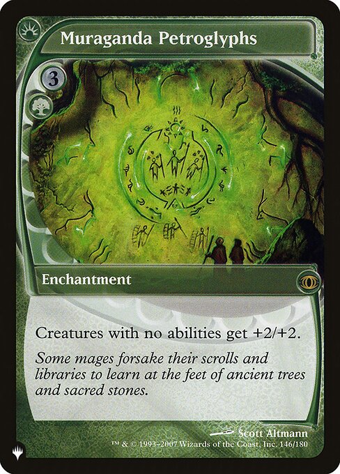 Creatures with no abilities get +2/+2.