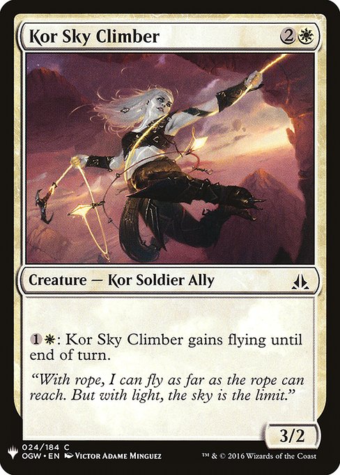 {1}{W}: Kor Sky Climber gains flying until end of turn.