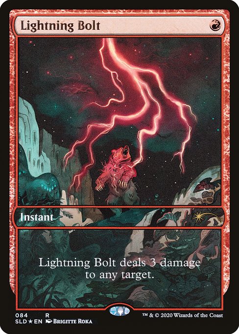 Lightning Bolt deals 3 damage to any target.