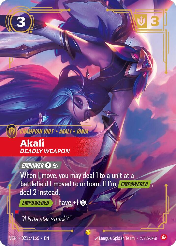 Akali, Deadly Weapon (Alternate Art) (Foil)