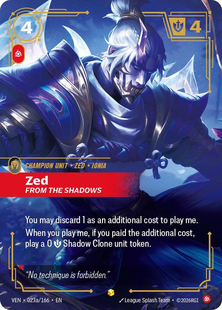 Zed, From the Shadows (Alternate Art) (Foil)