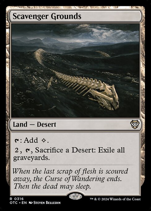 {T}: Add {C}.
{2}, {T}, Sacrifice a Desert: Exile all graveyards.