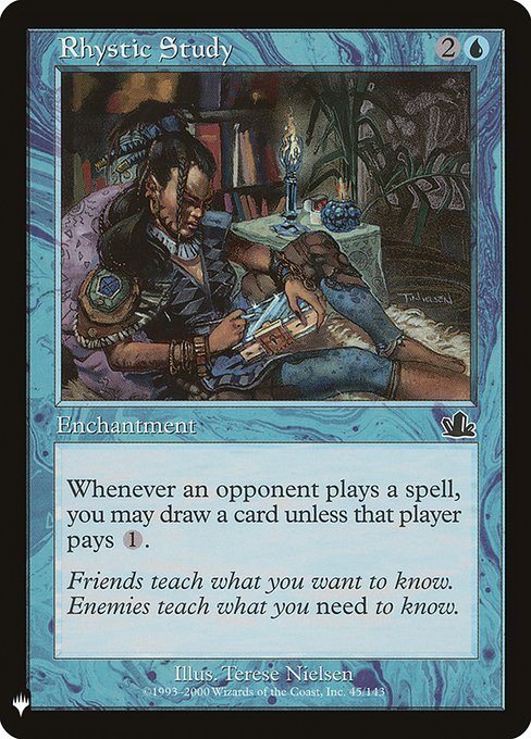 Whenever an opponent casts a spell, you may draw a card unless that player pays {1}.