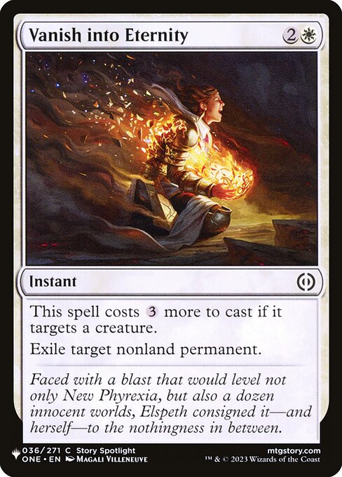 This spell costs {3} more to cast if it targets a creature.
Exile target nonland permanent.