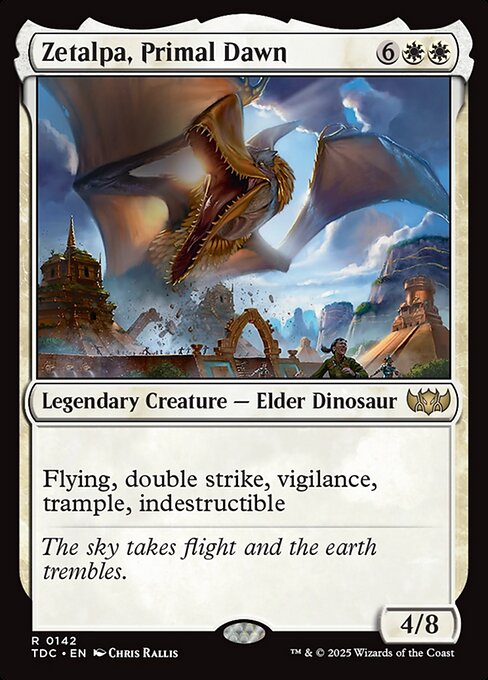 Flying, double strike, vigilance, trample, indestructible