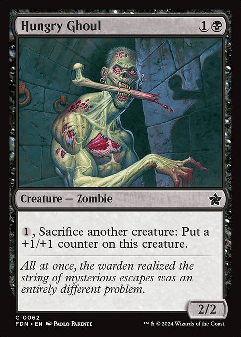 {1}, Sacrifice another creature: Put a +1/+1 counter on this creature.