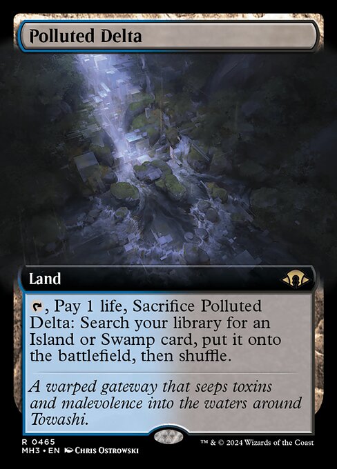{T}, Pay 1 life, Sacrifice Polluted Delta: Search your library for an Island or Swamp card, put it onto the battlefield, then shuffle.